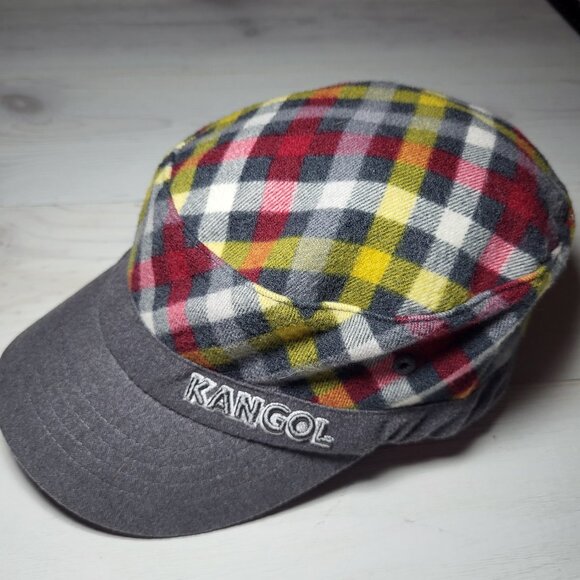 NWT Kangol kid's cap plaid mini checks army small medium - Picture 1 of 8